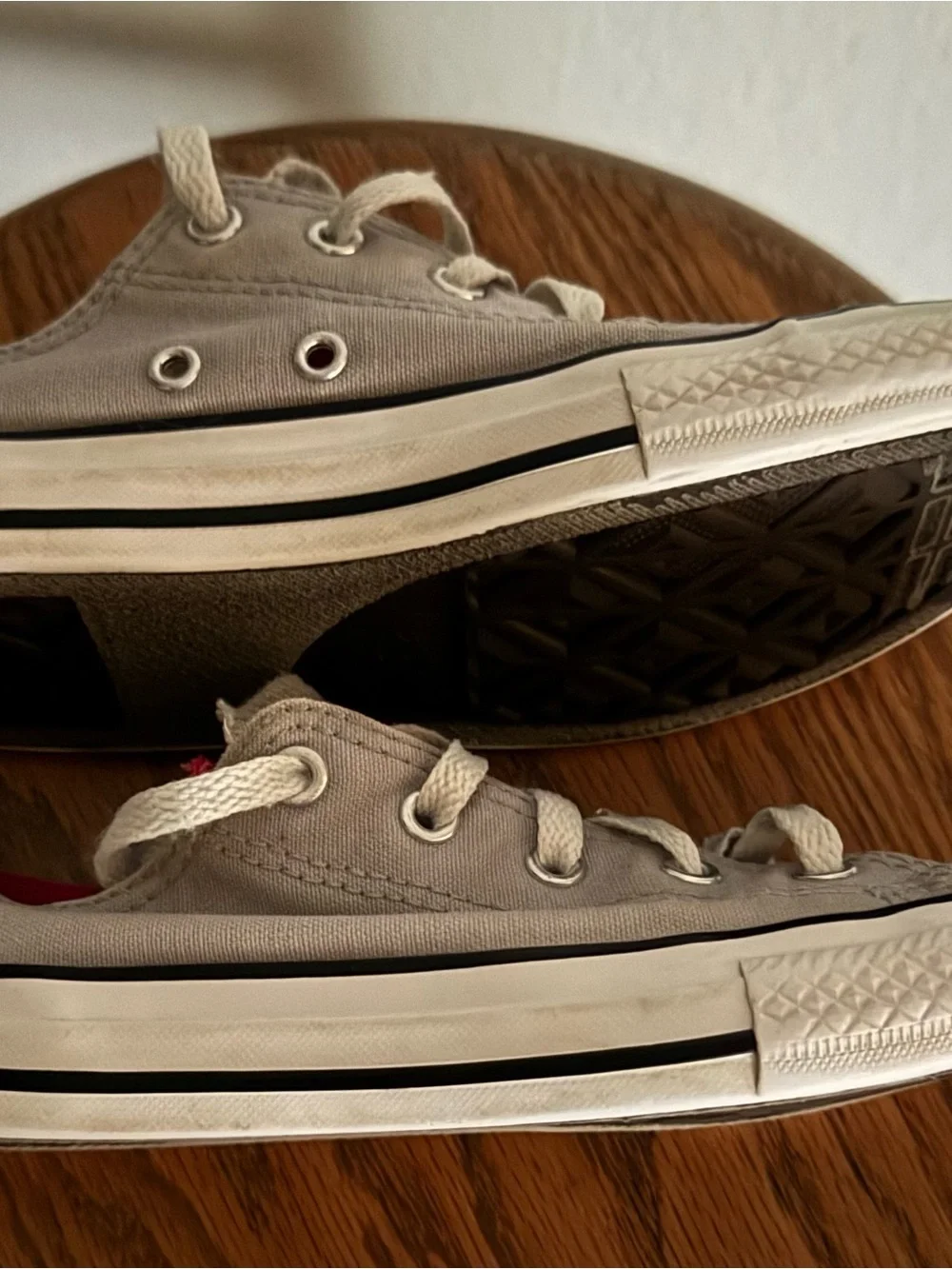 Girls Converse All Star Gray Low Top Shoes Size 2
